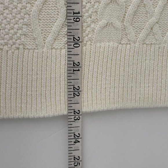 J. Crew Factory NEW Ivory Fisherman Cable-Knit Poncho Sweater One Size BW669 - Picture 12 of 12